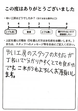 新潟市北区Y様のお声（ポスト設置）評価5（とても良い）